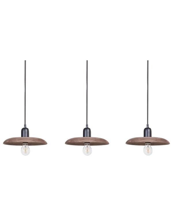 Langbordspendel Mørk Mangotræ Boho Design 3 Lys Spisebordslampe til Køkken Trælampe til Spisebord Hængelampe