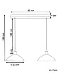 Miniatyrbillede 3 af 9: Langbordspendel Sort Mangotræ ø 23 cm Boho Design 2 Lyskulder Spisebordslampe til Køkken Trælampe til Spisebord Hængelampe