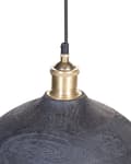Miniatyrbillede 7 af 9: Langbordspendel Sort Mangotræ ø 23 cm Boho Design 2 Lyskulder Spisebordslampe til Køkken Trælampe til Spisebord Hængelampe