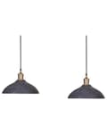 Miniatyrbillede 1 af 9: Langbordspendel Sort Mangotræ ø 23 cm Boho Design 2 Lyskulder Spisebordslampe til Køkken Trælampe til Spisebord Hængelampe