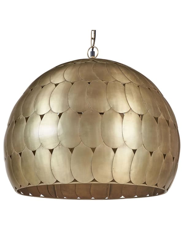 Pendel Lampe Messing ø 50 cm Messinglampe Design Spisebordslampe til Køkken med Kuppelformet Lampeskærm Hængelampe til Spisebord