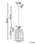 Miniatyrbillede 3 af 9: Pendel Lampe Mørk Mangotræ ø 45 cm Boho Trælampe Design Spisebordslampe til Køkken Trælampe med Bur Lampeskærm Hængelampe til Spisebord