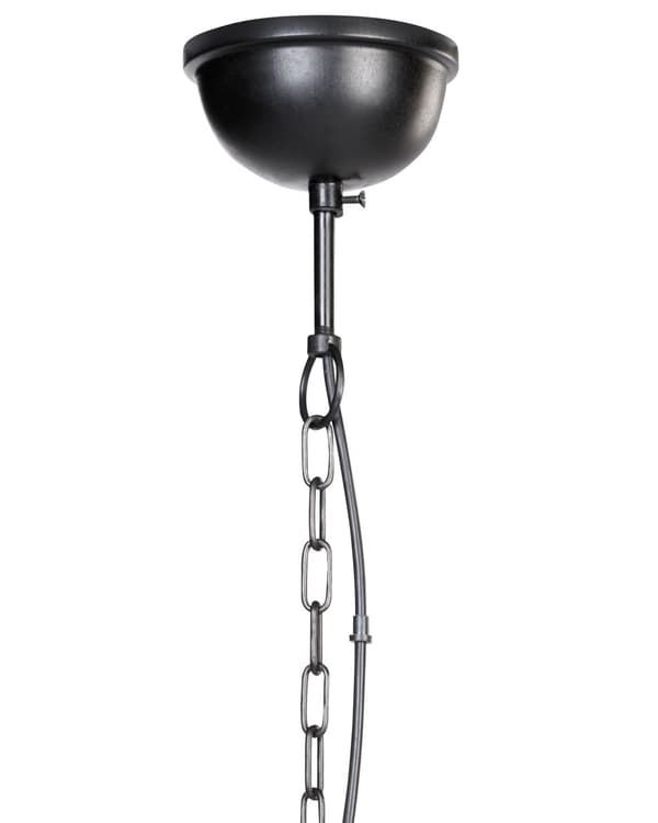 Pendel Lampe Mørk Mangotræ ø 45 cm Boho Trælampe Design Spisebordslampe til Køkken Trælampe med Bur Lampeskærm Hængelampe til Spisebord