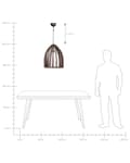Miniatyrbillede 9 af 9: Pendel Lampe Mørk Mangotræ ø 45 cm Boho Trælampe Design Spisebordslampe til Køkken Trælampe med Bur Lampeskærm Hængelampe til Spisebord