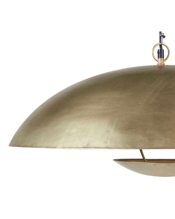 Pendel Lampe Messing ø 60 cm Messinglampe Design Spisebordslampe til Køkken med Konveksformet Lampeskærm Hængelampe til Spisebord