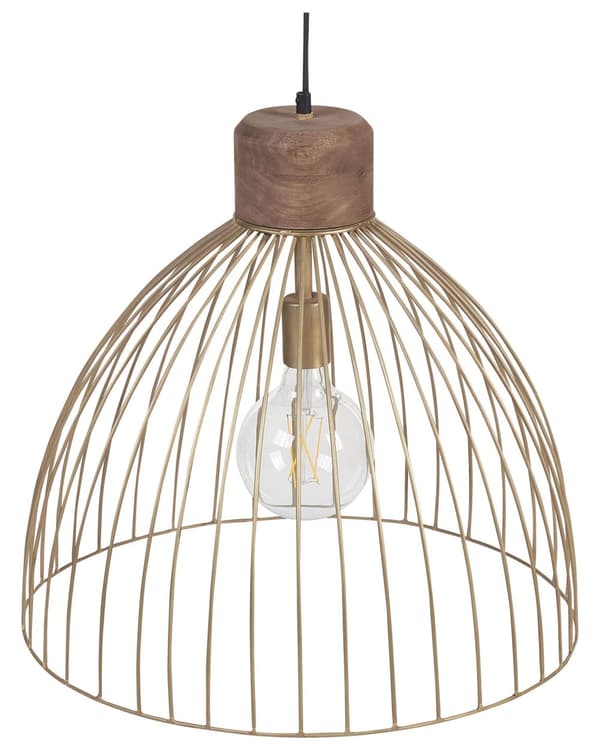 Pendel Lampe Messing ø 50 cm Messinglampe Design Spisebordslampe til Køkken med Bur Lampeskærm Hængelampe til Spisebord