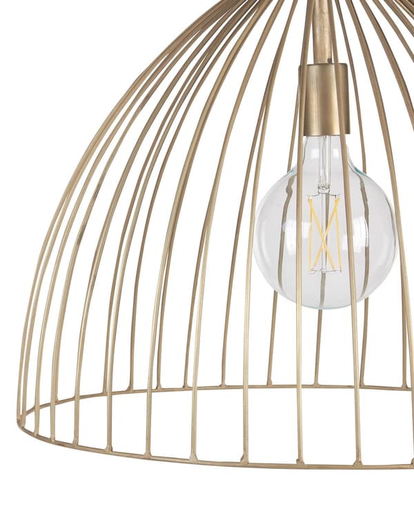 Pendel Lampe Messing ø 50 cm Messinglampe Design Spisebordslampe til Køkken med Bur Lampeskærm Hængelampe til Spisebord