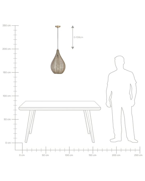 Pendel Lampe Messing ø 28 cm Moderne Spisebordslampe til Køkken Hængelampe til over Spisebord