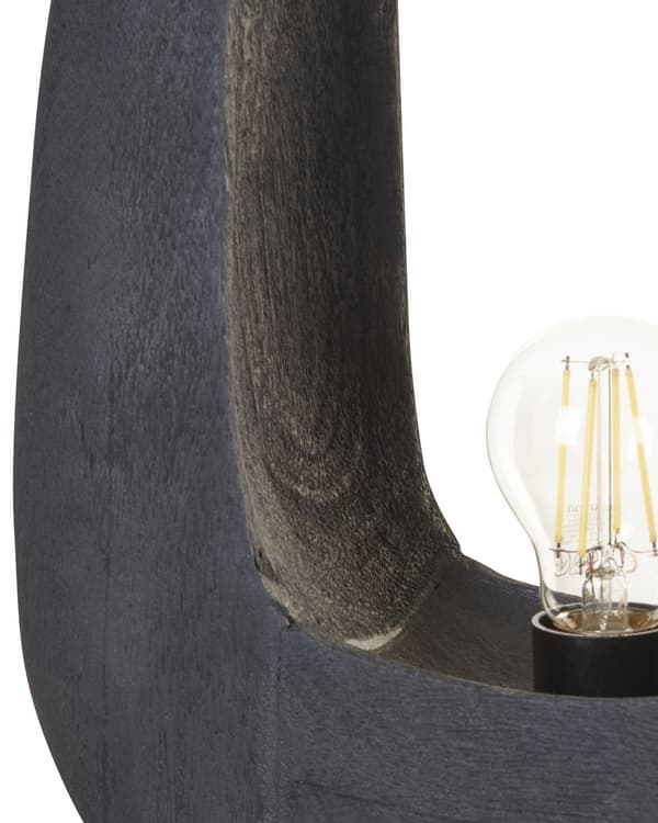 Bordlampe Sort Mangotræ 42 cm Moderne Natbordslampe til Soveværelse Lanterne Lampe til Bordet til Stuen Vindueskarm Pynteting