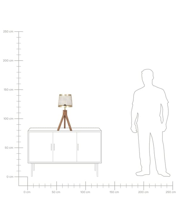Bordlampe Mangotræ Messing 63 cm Moderne Natbordslampe til Soveværelse Dekorativ Tripod Lampe til Bordet til Stuen Vindueskarm Trælampe