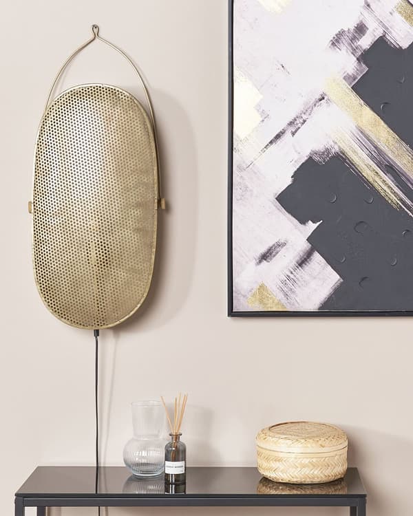 Vägglampa Mässing Järn Metall Oval Skärm Ljus Sovrum Vardagsrum Rustik Design