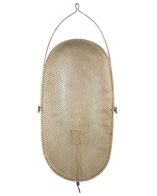 Vägglampa Mässing Järn Metall Oval Skärm Ljus Sovrum Vardagsrum Rustik Design