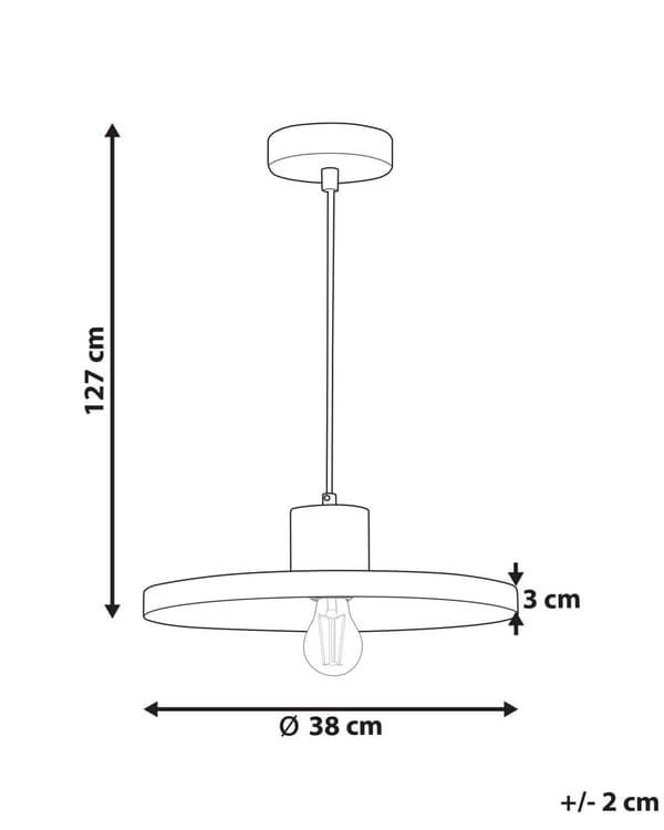 Pendellampe Sort Messing ø 38 Moderne Flad Spisebordslampe til Køkken Indretning Lampe til Spisebord med Synlig Pære