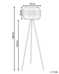 Miniatyrbillede 3 af 11: Gulvlampe Hvid Papirskærm Sorte Metalben Moderne Design Stående Lampe