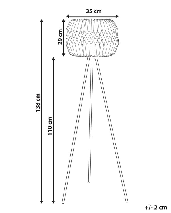 Gulvlampe Hvid Papirskærm Sorte Metalben Moderne Design Stående Lampe