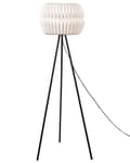 Miniatyrbillede 6 af 11: Gulvlampe Hvid Papirskærm Sorte Metalben Moderne Design Stående Lampe