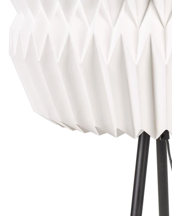 Gulvlampe Hvid Papirskærm Sorte Metalben Moderne Design Stående Lampe