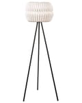 Miniatyrbillede 1 af 11: Gulvlampe Hvid Papirskærm Sorte Metalben Moderne Design Stående Lampe