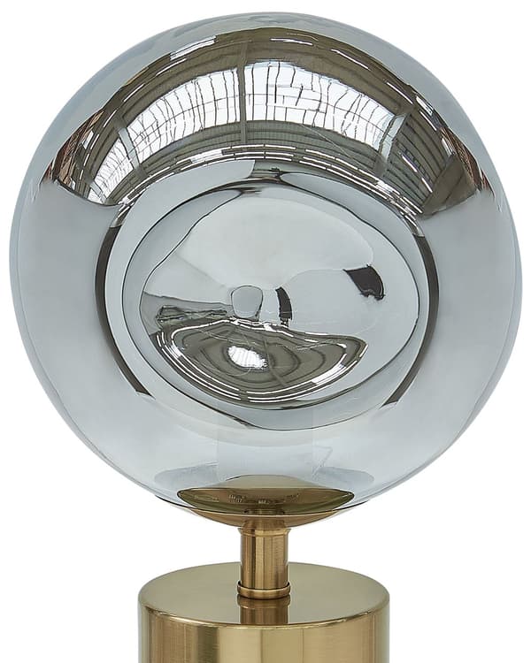 Bordlampe Messing Metal Glas Skærm Moderne Glamours Design Stue Belysning