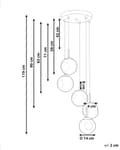 Miniatyrbillede 3 af 9: Pendel Transparent glasskærme Messing Jern 5 lys Moderne design Boligtilbehør Stue