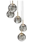 Miniatyrbillede 5 af 9: Pendel Transparent glasskærme Messing Jern 5 lys Moderne design Boligtilbehør Stue
