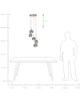 Miniatyrbillede 9 af 9: Pendel Transparent glasskærme Messing Jern 5 lys Moderne design Boligtilbehør Stue