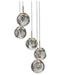 Miniatyrbillede 1 af 9: Pendel Transparent glasskærme Messing Jern 5 lys Moderne design Boligtilbehør Stue