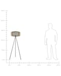 Miniatyrbillede 10 af 10: Gulvlampe Sort Bambus 145 cm Boho Standerlampe i Træ Design Tripod Lampe til Gulv Trebenet Belysning til Stuen