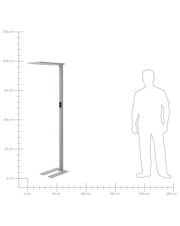 LED-lattiavalaisin hopea 61 x 196 cm alumiini himmennin liiketunnistin päivänvalotunnistin kosketuskytkin työhuone