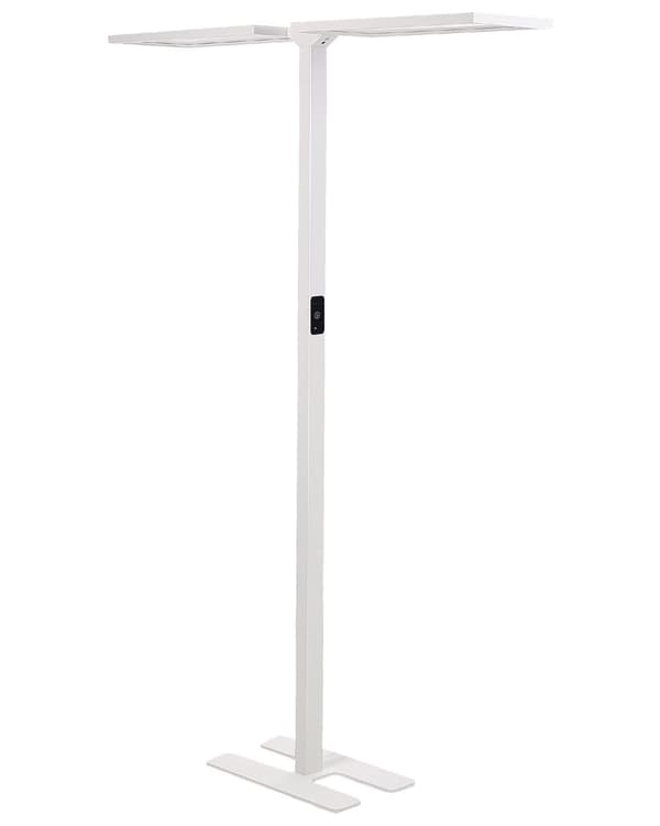 Gulvlampe Hvid Metal Aluminium 197 cm LED Standerlampe til Kontor med Lysdæmper Læselampe Gulv til Arbejdspladsen Dagslyssensor Design