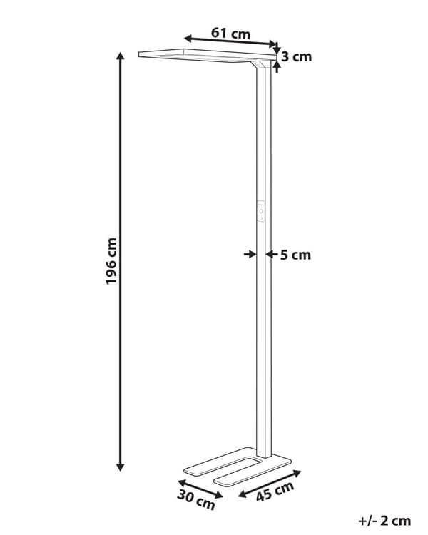 Gulvlampe Svart Metall LED 196 cm Berøringsbryter Bevegelsessensor Moderne design Belysning Hjemmekontor