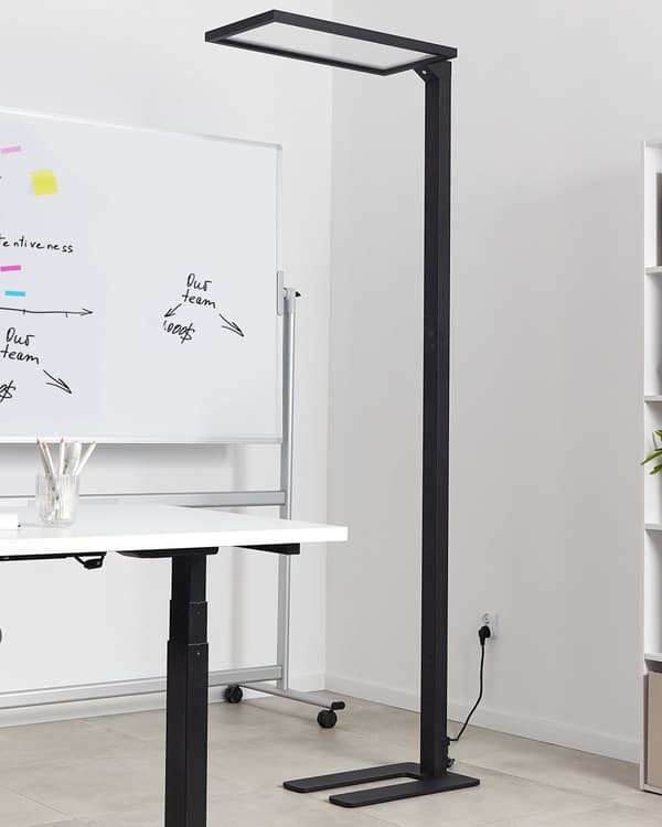 Gulvlampe Svart Metall LED 196 cm Berøringsbryter Bevegelsessensor Moderne design Belysning Hjemmekontor