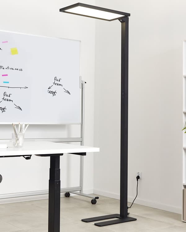 Gulvlampe Svart Metall LED 196 cm Berøringsbryter Bevegelsessensor Moderne design Belysning Hjemmekontor