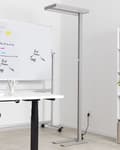Miniatyrbillede 4 af 11: LED-gulvlampe sølv aluminium 197 cm højde Knapkontakt Dæmpning Moderne industriel belysning Hjemmekontor