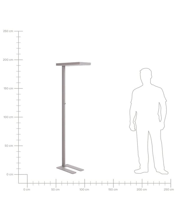 LED-gulvlampe sølv aluminium 197 cm højde Knapkontakt Dæmpning Moderne industriel belysning Hjemmekontor