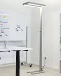 Miniatyrbillede 2 af 11: LED-gulvlampe sølv aluminium 197 cm højde Knapkontakt Dæmpning Moderne industriel belysning Hjemmekontor
