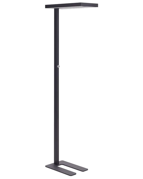 LED-gulvlampe Sort aluminium 197 cm Højde Knapkontakt Dæmpning Moderne industriel belysning Hjemmekontor