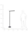 Pikkukuva 10 / 10: LED-lattiavalaisin musta alumiini 186 cm korkea moderni industriaalinen tyyli