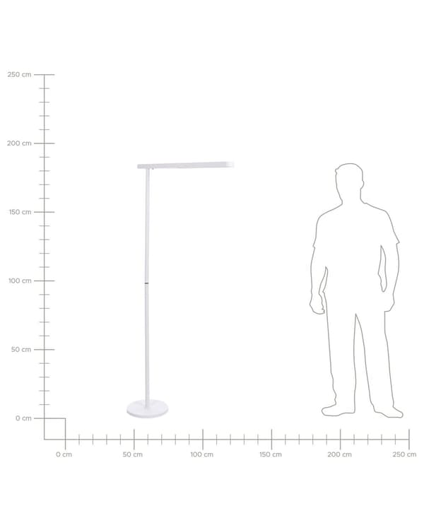 LED-lattiavalaisin valkoinen alumiini 186 cm korkea moderni industriaalinen tyyli