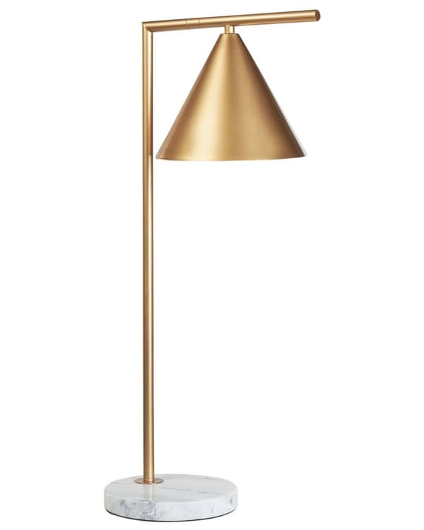 Bordlampe Gull Metall Marmorbase Kjegleformet skjerm Moderne design Glamorøs Belysning Skrivebordslampe