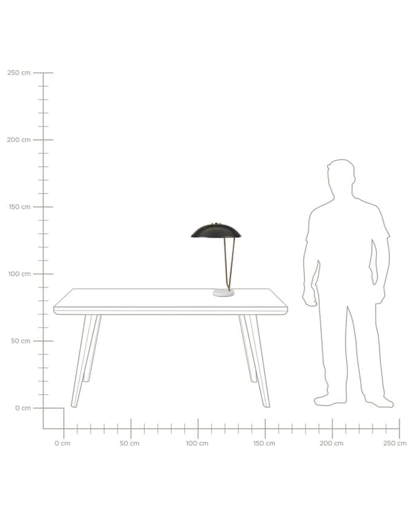 Bordlampe Svart Gull Metall Marmorbase Moderne design Kontor Stue Soverom Belysning