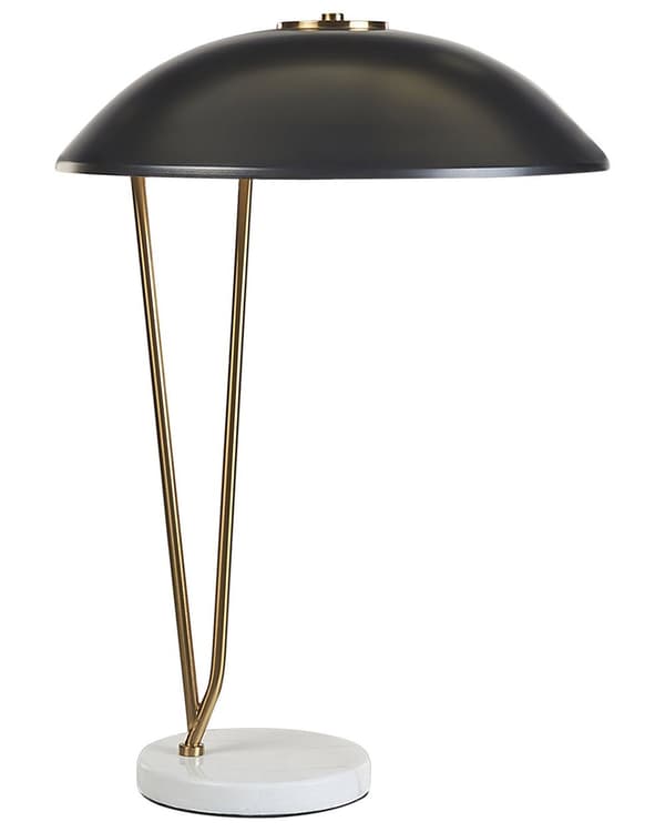 Bordlampe Svart Gull Metall Marmorbase Moderne design Kontor Stue Soverom Belysning