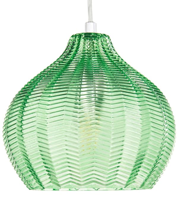 Pendellampe Grønn Glass Klokkeskjerm Retro design Taklampe Belysning Kjøkken Spisestue