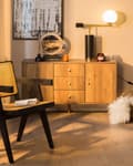 Miniatyrbilde 5 av 11: Bordlampe Svart Gull Marmor Glasskjerm Stue Soverom Moderne