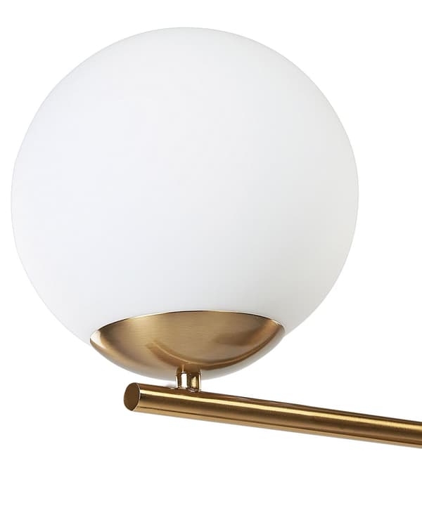 Bordlampe Svart Gull Marmor Glasskjerm Stue Soverom Moderne