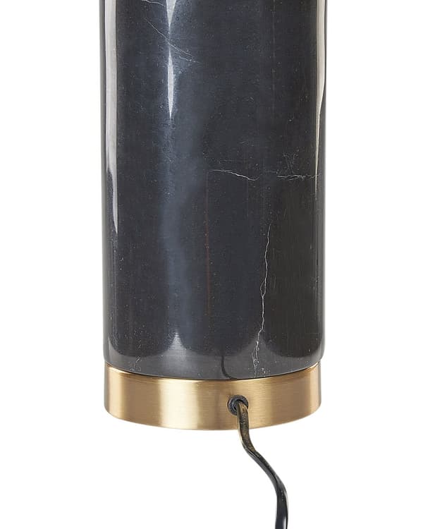 Bordlampe Svart Gull Marmor Glasskjerm Stue Soverom Moderne