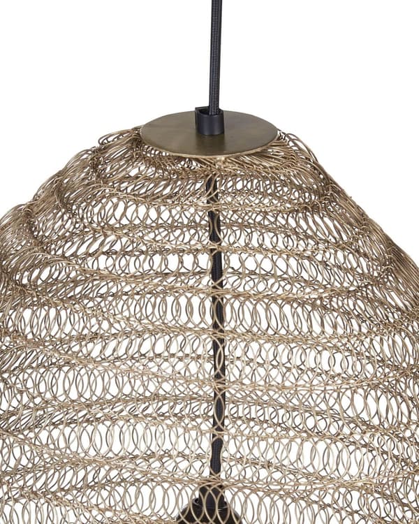 Pendellampe Messing Metall ø 50 cm Klokkeformet skjerm Netting Håndlaget Moderne stil Belysning Taklampe
