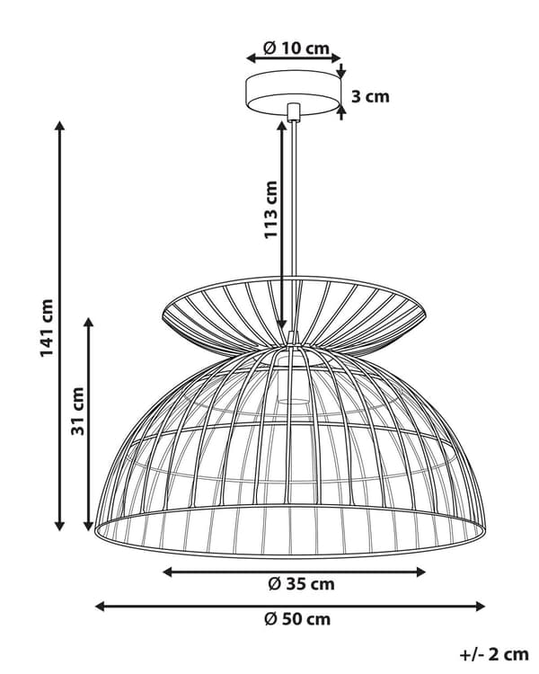 Pendellampe Messing Metall ø 50 cm Kuppelformet skjerm Gjennombrutt design Moderne Belysning Taklampe