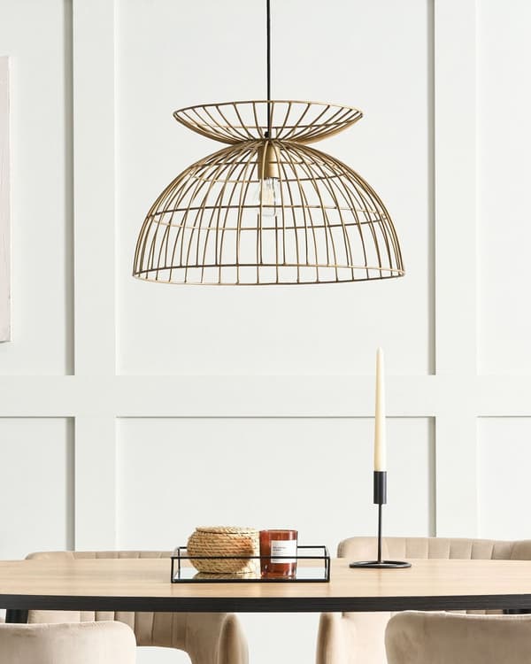 Pendellampe Messing Metall ø 50 cm Kuppelformet skjerm Gjennombrutt design Moderne Belysning Taklampe
