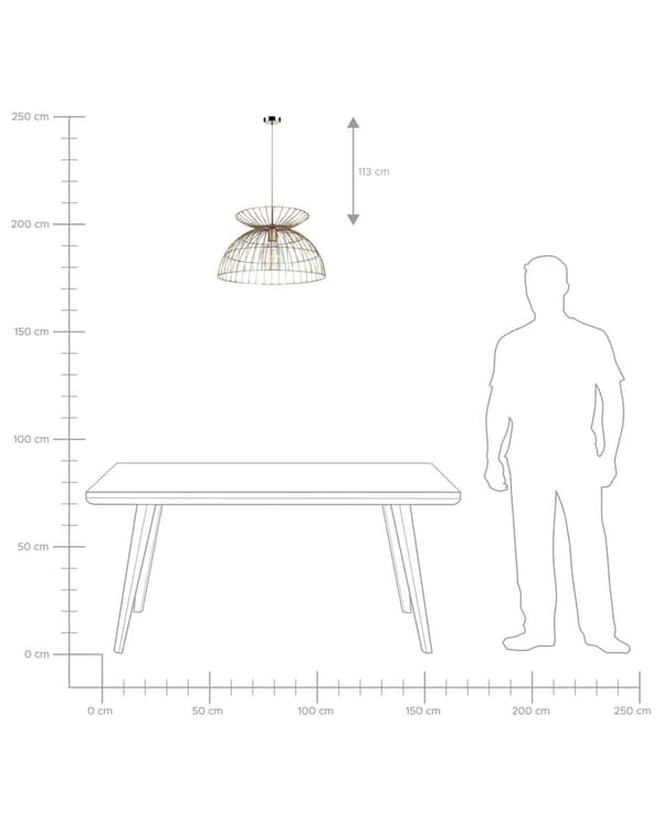 Pendellampe Messing Metall ø 50 cm Kuppelformet skjerm Gjennombrutt design Moderne Belysning Taklampe